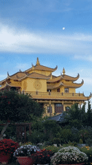 Traditional yellow building with gardens documented in Da Lat