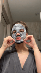 Moscow resident documents evening skincare routine with facial masks