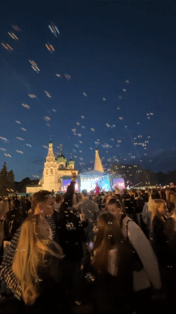 Nighttime concert draws young crowd to Russian Orthodox church grounds