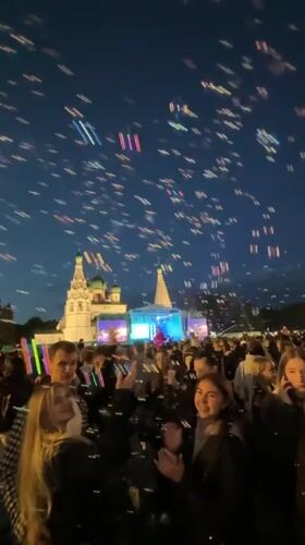 Nighttime concert draws young crowd to Russian Orthodox church grounds