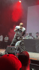 Onyx Hip-Hop Group Performs Live Concert with Red Lighting