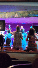 Live band performs on cruise ship stage in Spain