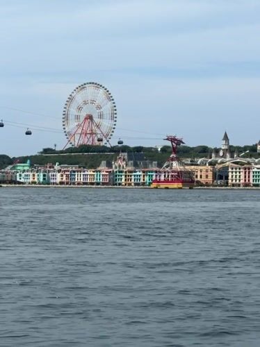 Cable cars operate at coastal attraction in Vietnam