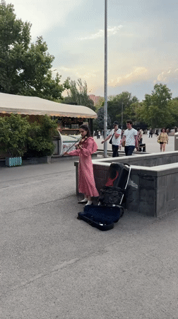 Yerevan's Cascade district on a late afternoon in July