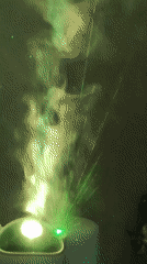 Green laser light show creates swirling patterns in Chaikovsky