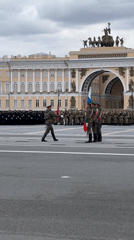 Military ceremony held at Palace Square in Saint Petersburg
