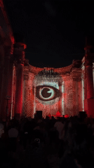 DJ event features projection mapping on historic structure in Fano