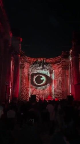 DJ event features projection mapping on historic structure in Fano