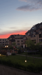 Dusk skyline captured over Sofia residential area May 15