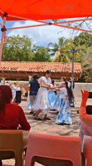 Folk dancers perform traditional show in Venezuelan valley