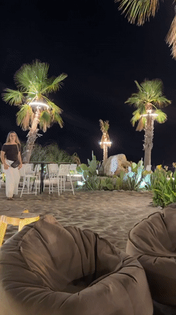 Beachside bar night in Vlora, Albania