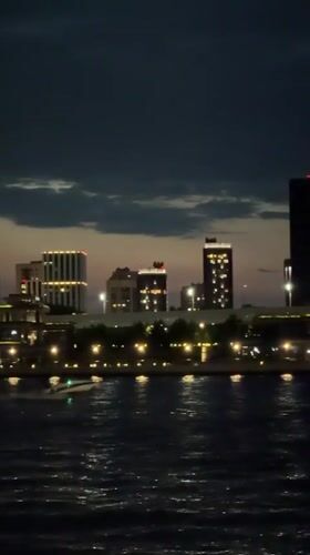 Kazan's riverfront alive on a dramatic summer evening