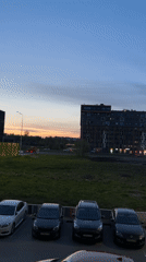 Twilight sky observed over Saint Petersburg residential area