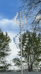 Wind-powered kinetic sculpture observed in Votkinsk, Russia
