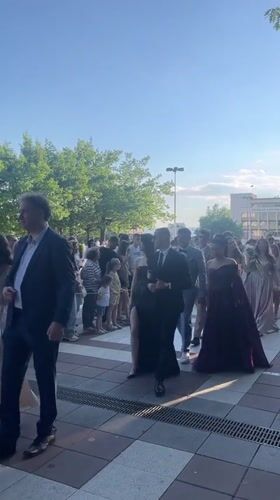 Graduation ceremony procession draws crowds in Blagoevgrad, Bulgaria