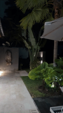 Nighttime pool and interior scenes captured in Sukawati, Indonesia