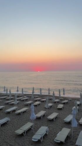 Sunrise paints the sky and sea at Byala beach