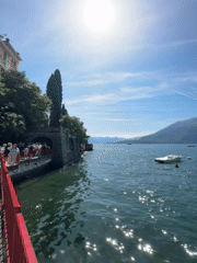 Sunny afternoon captured at Lake Como waterfront in Varenna