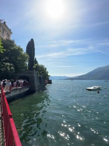 Sunny afternoon captured at Lake Como waterfront in Varenna