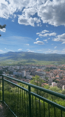 Elevated cityscape views captured in Kyustendil, Bulgaria