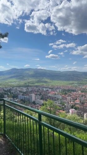 Elevated cityscape views captured in Kyustendil, Bulgaria