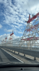Driver records power line towers along Novocheboksarsk roadside