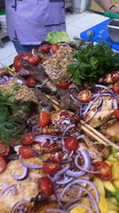 Loaded mixed grill platter in Ақші, Kazakhstan