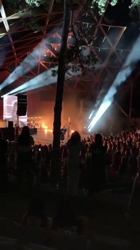 Nighttime concert under geodesic dome in Stara Zagora