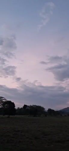 Dusk landscape captured in rural Venezuela showing colorful twilight sky
