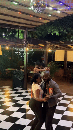 Night out at an open-air Accra venue with dancing and drinks