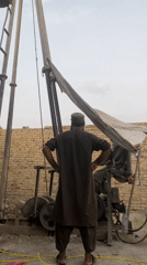 Water drilling rig in active operation, Kandahar