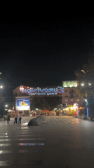 Festive evening on the streets of Burgas, Bulgaria
