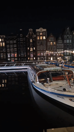 Evening scenes captured around Amsterdam's canal district