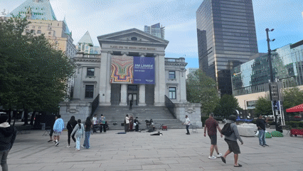 Downtown Vancouver landmarks documented during early morning walkabout