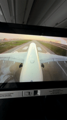 Aircraft landing sequence captured through multiple passenger viewpoints