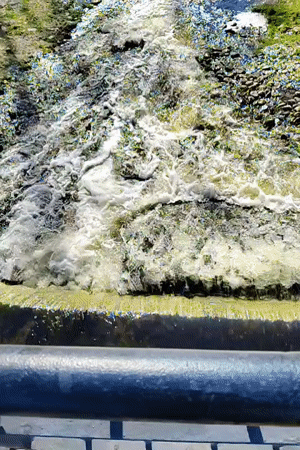 Fast-flowing stream recorded in Malakhovka, Russia