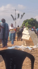 Community gathering draws crowds under tents in Akwanga Nigeria
