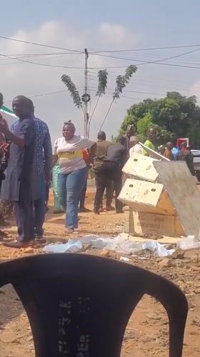 Community gathering draws crowds under tents in Akwanga Nigeria