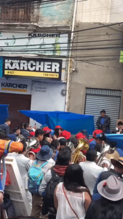 Street brass band performs for crowds in La Paz