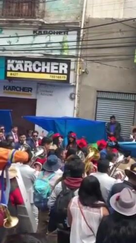Street brass band performs for crowds in La Paz