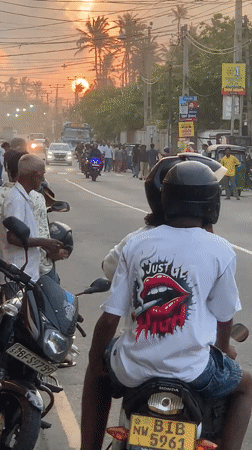 Golden hour hits the Ahangama coastline and streets