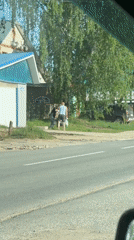 Roadside incident involving multiple people captured in Chaikovsky