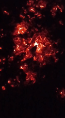 Fire embers captured on video in Viadana, Italy