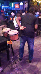 Night out in Lokoja: live drums, a DJ, and a crowd