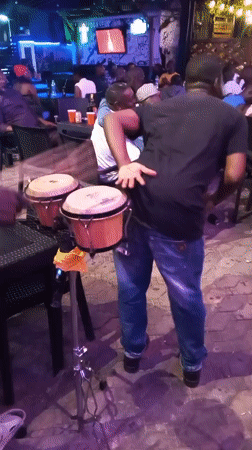 Night out in Lokoja: live drums, a DJ, and a crowd