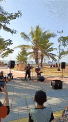 Beachside street market and live music in Bulukumba, Indonesia