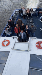 Saint Petersburg boat traffic and historic statues observed