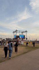 Crowd gathers at outdoor stage venue in Tel Aviv