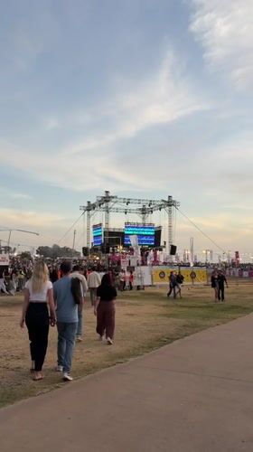 Crowd gathers at outdoor stage venue in Tel Aviv