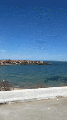 Clear day coastal view captured in Sozopol, Bulgaria